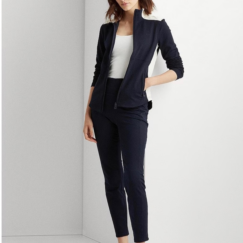 NWT Lauren Ralph Lauren Color Block  Zip Front Cotton Blend Jacket - Picture 5 of 9